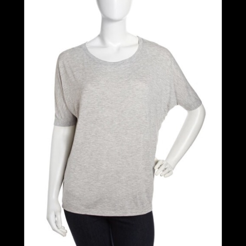 Vince | Short-Sleeve Scoop-Neck Tee, Heather Gray